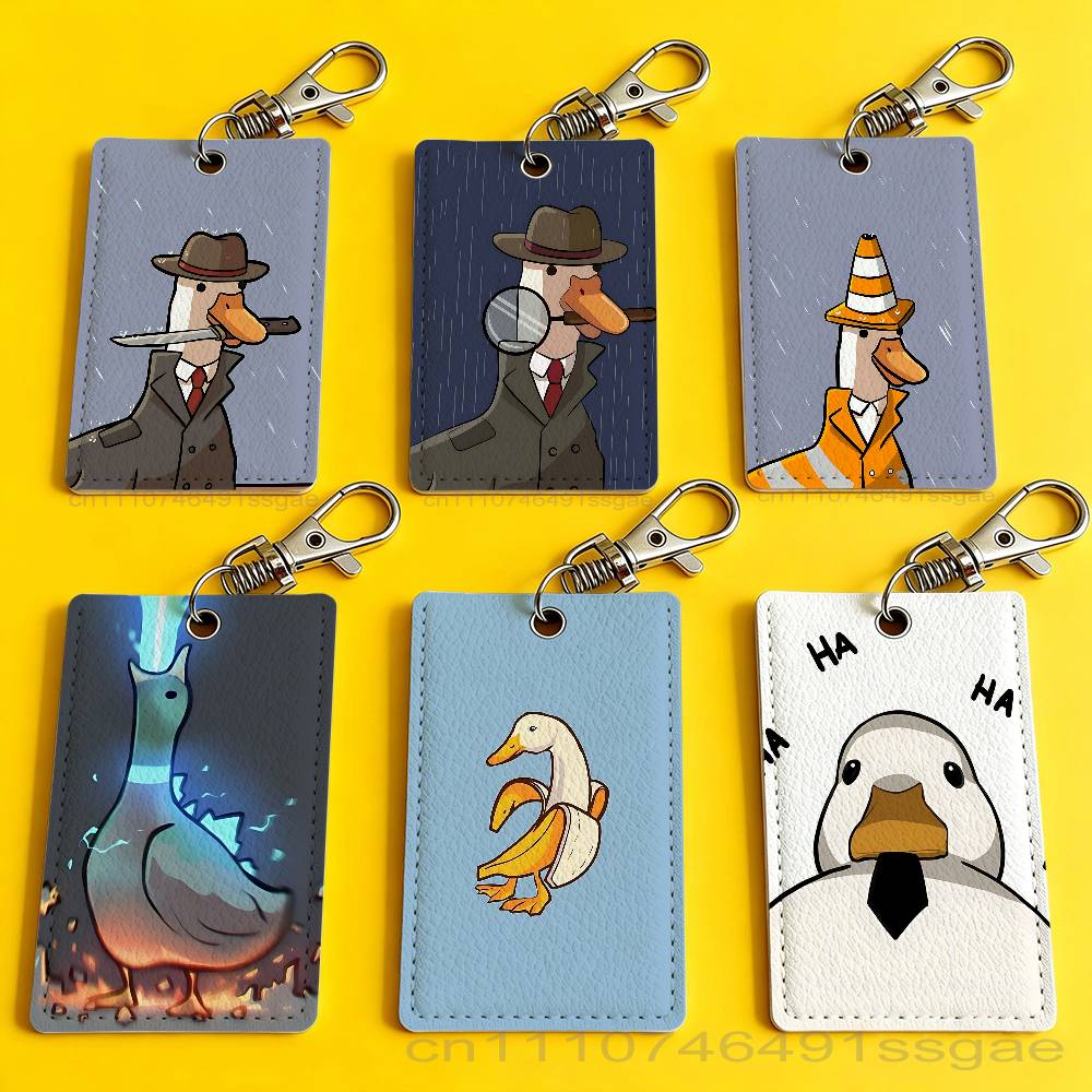 Leather Works - Portachiavi con Porta Badge a Forma