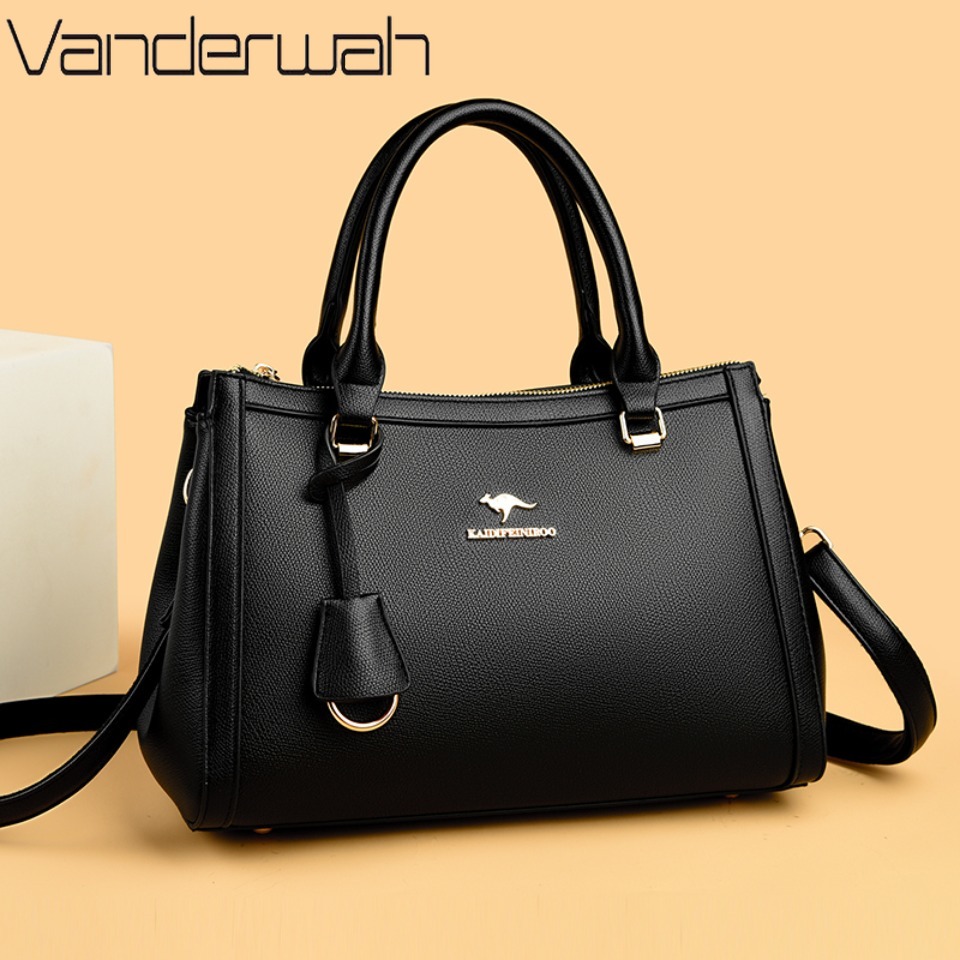 Leather Work Handbag - Borsa a Tracolla in Morbida Pelle