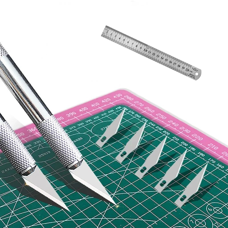 Leatherwork Ruler - Set di coltelli e righelli per