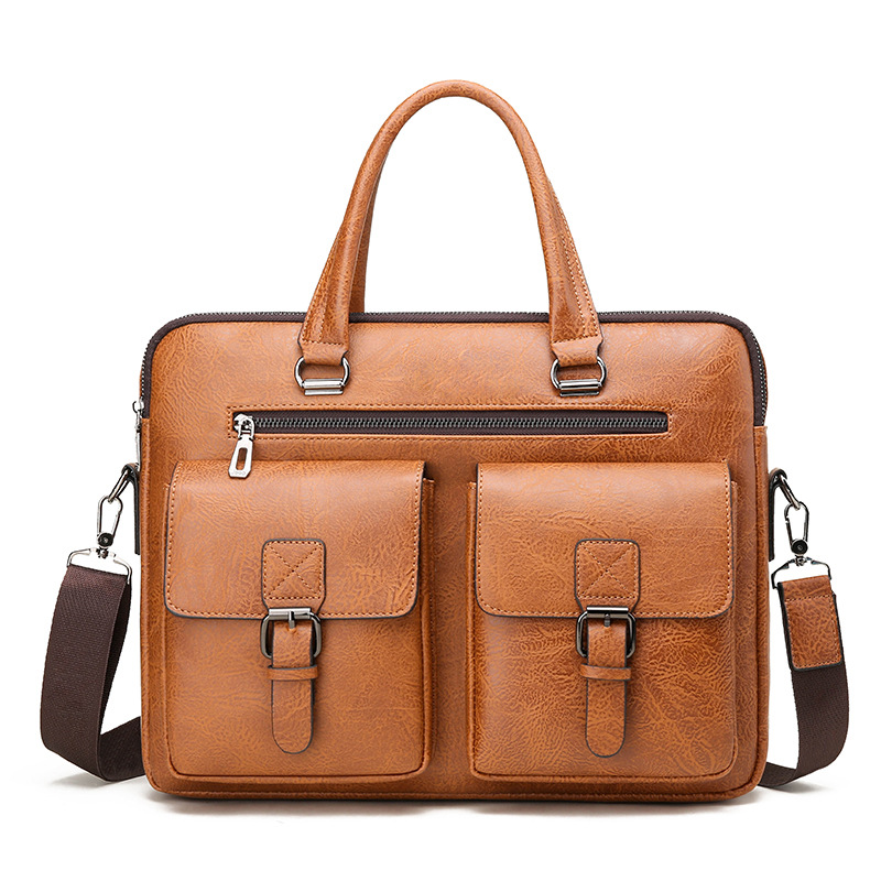 Leather Work Handbag - Borsa da uomo d'affari di marca