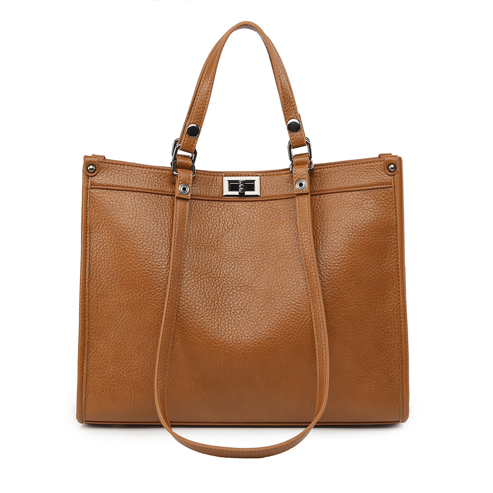 Leather Work Handbag - Borsa a Tracolla da Donna di
