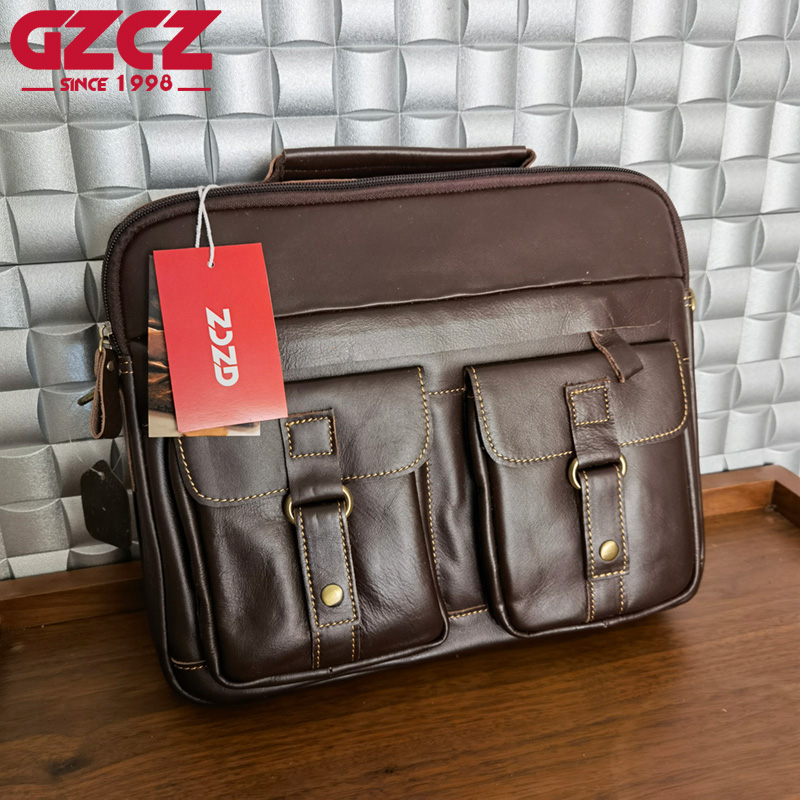 Leather Work Handbag - Borsa da Uomo GZCZ, Borsa per