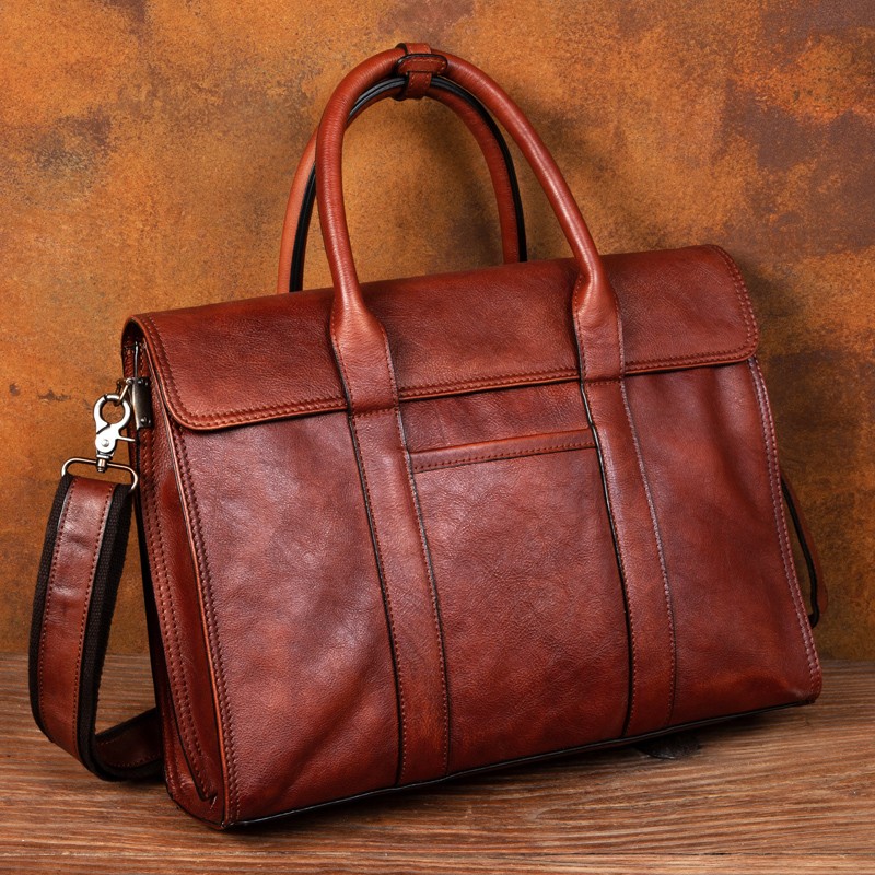 Leather Work Handbag - Borsa a mano in pelle conciata