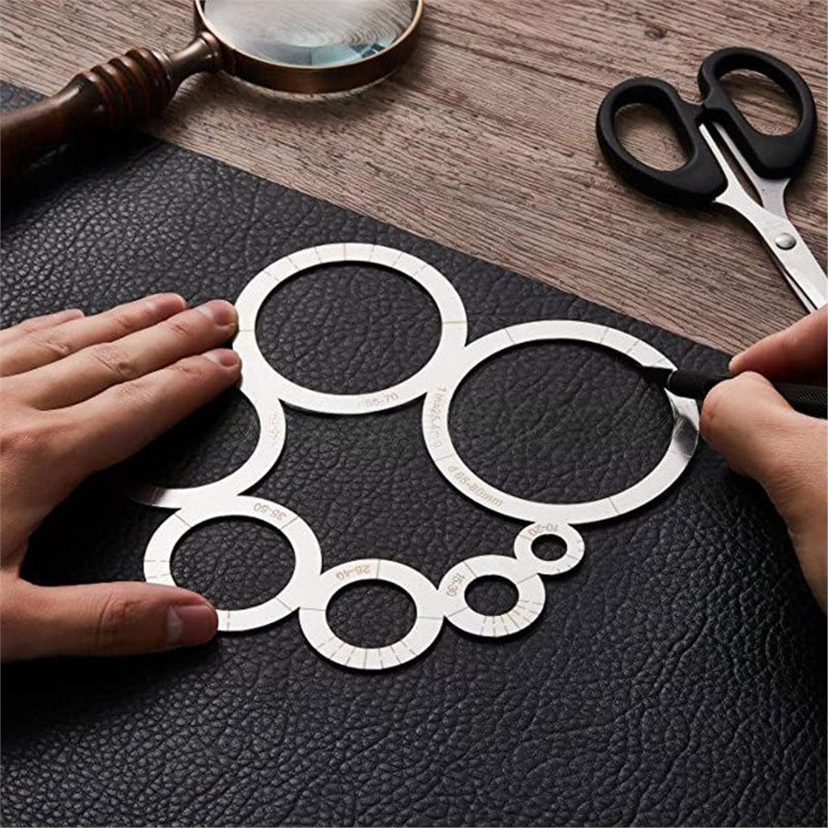 Leatherwork Ruler - Righello per Taglio Angolare in Pelle