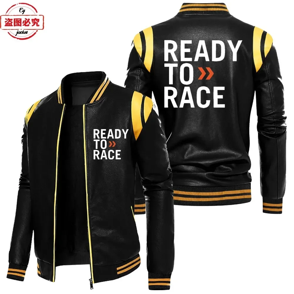 Leather Work Jacket With Hood - Giacca in Pelle PU con Logo