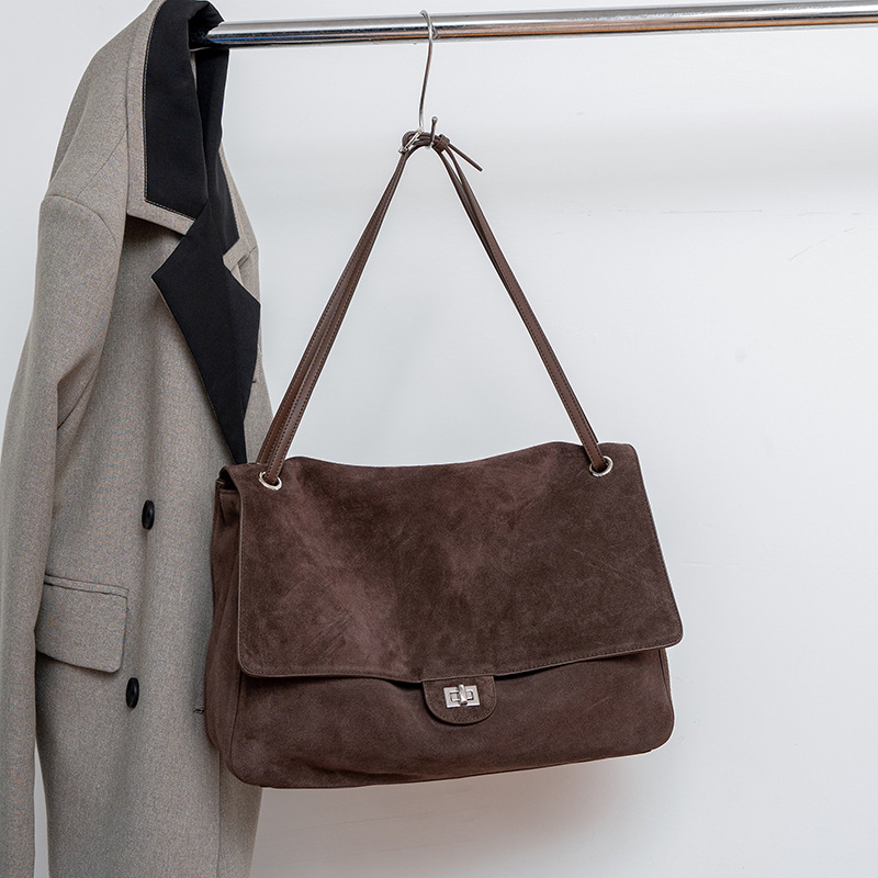 Leather Work Handbag - Borsa a Spalla in Vera Pelle
