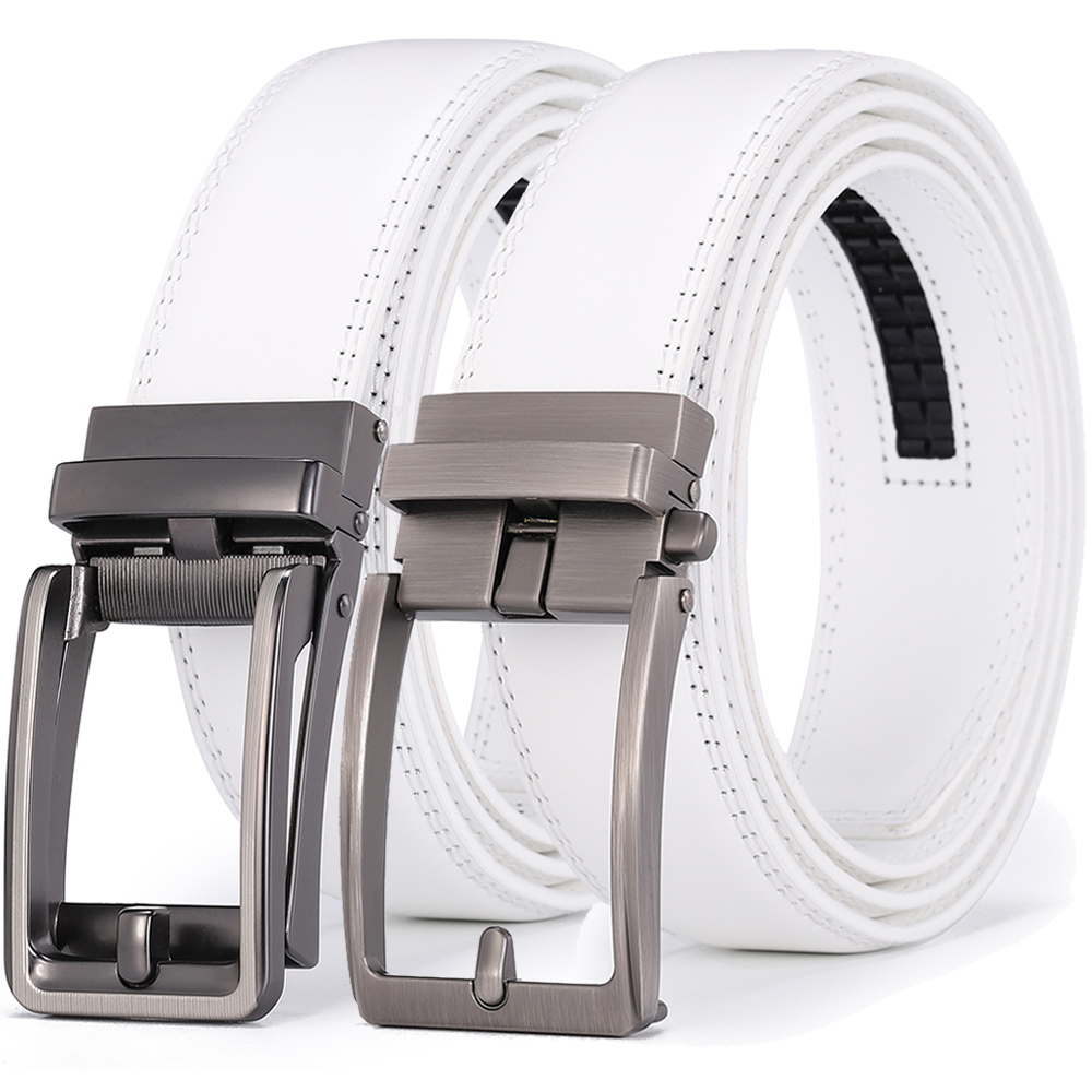 Leather Work Jeans - Cintura da golf bianca di lusso