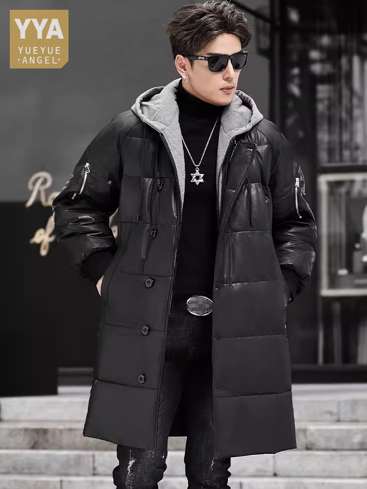 Piumino lungo in vera pelle da - Leather Work Jacket With Hood recensione e prezzo