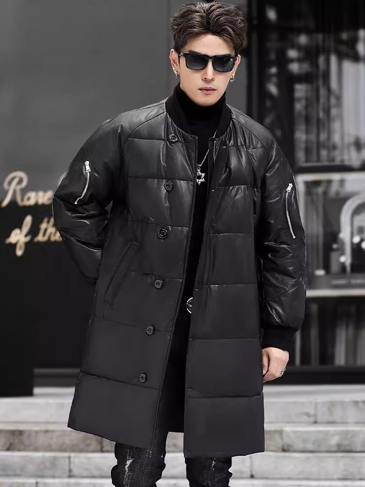 Piumino lungo in vera pelle da - Leather Work Jacket With Hood recensione e prezzo