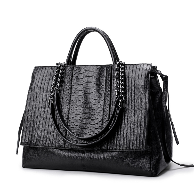 Elegante borsa tote con cernie - Leather Work Handbag recensione e prezzo