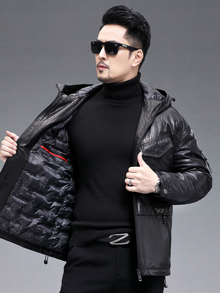 Piumino invernale da uomo cald - Leather Work Jacket With Hood recensione e prezzo
