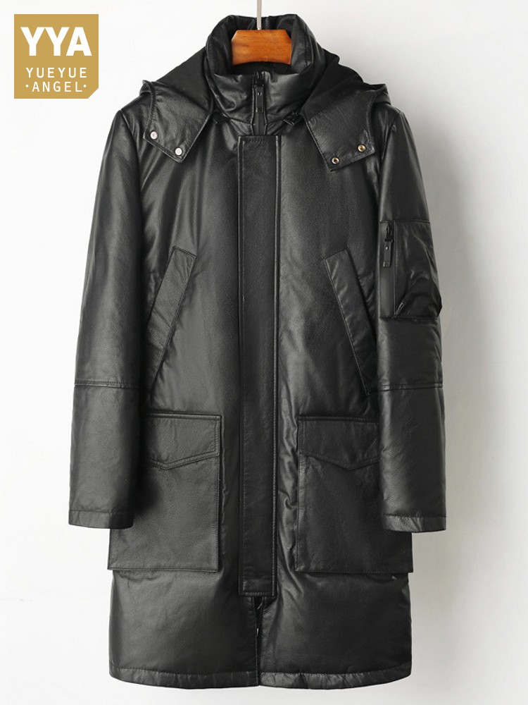 Piumino invernale da uomo in v - Leather Work Jacket With Hood recensione e prezzo